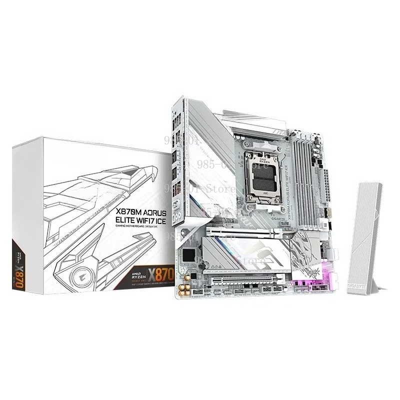 X870E Atx Motherboard - Mainboard ATX X870M putih, mendukung WIFI7